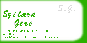 szilard gere business card