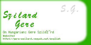 szilard gere business card